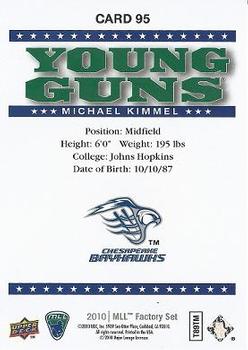 2010 Upper Deck Major League Lacrosse #95 Michael Kimmel Back